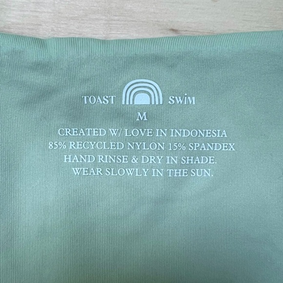 Toast swim long sleeve top in green - Picture 3 of 4